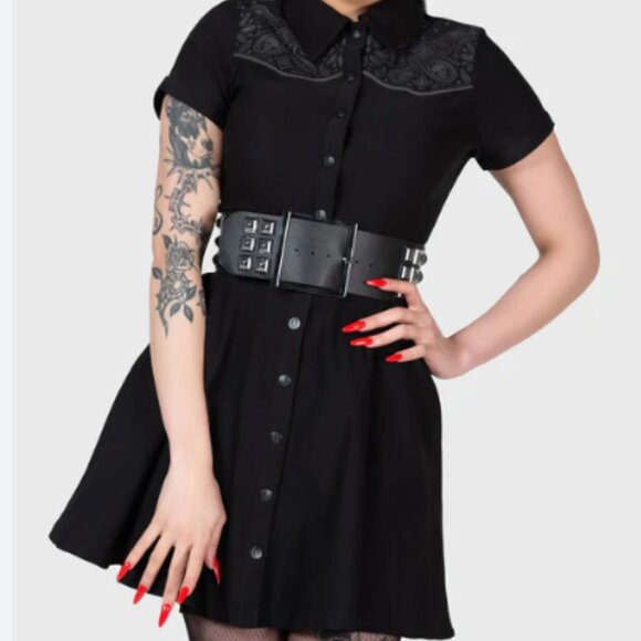 KILLSTAR Screamer faux leather studded belt - Picture 4 of 9